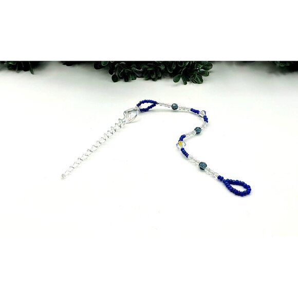 Beaded Suncatcher Ornament With Icicle Pendant and Crystal Beads - Picture 3 of 3
